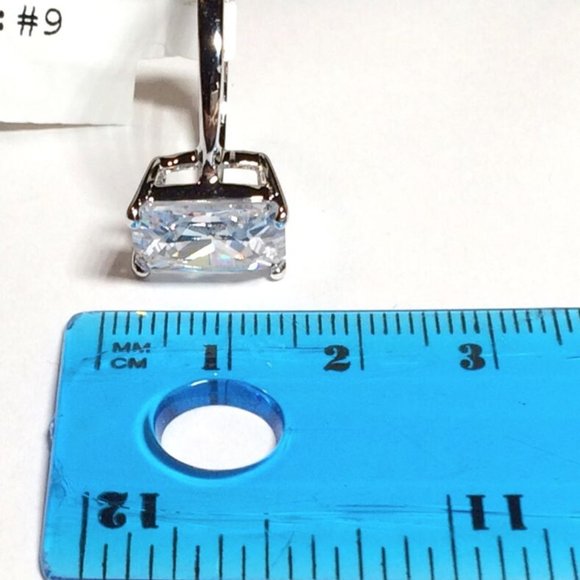 Princess Cut Cubic Zirconia Cocktail Ring Size 10 Silver Rhodium Plated - Picture 11 of 12